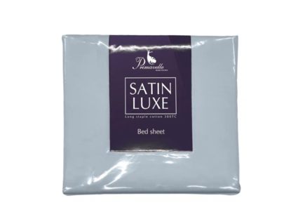 Простыня Primavelle на резинке Satin Luxe (дымчато-синяя) 463
