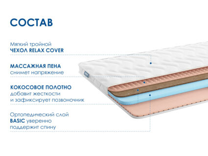 Матрас Димакс Relmas Cocos Roll 58