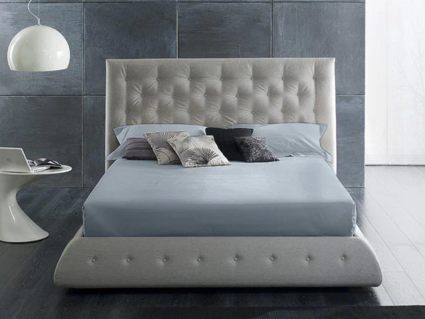 Простыня Primavelle на резинке Satin Luxe (дымчато-синяя) 463