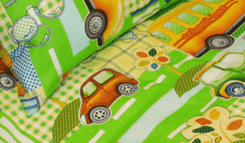 Комплект постельного белья Kariguz Машинки зеленый